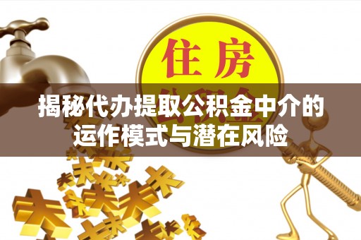 桐乡揭秘代办提取公积金中介的运作模式与潜在风险