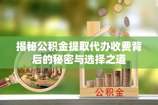 桐乡揭秘公积金提取代办收费背后的秘密与选择之道